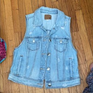 American Eagle Denim Jacket Vest